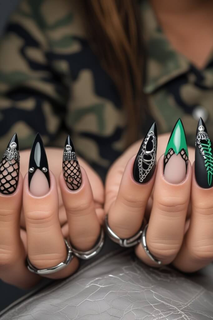 Fishnets and Laces nail