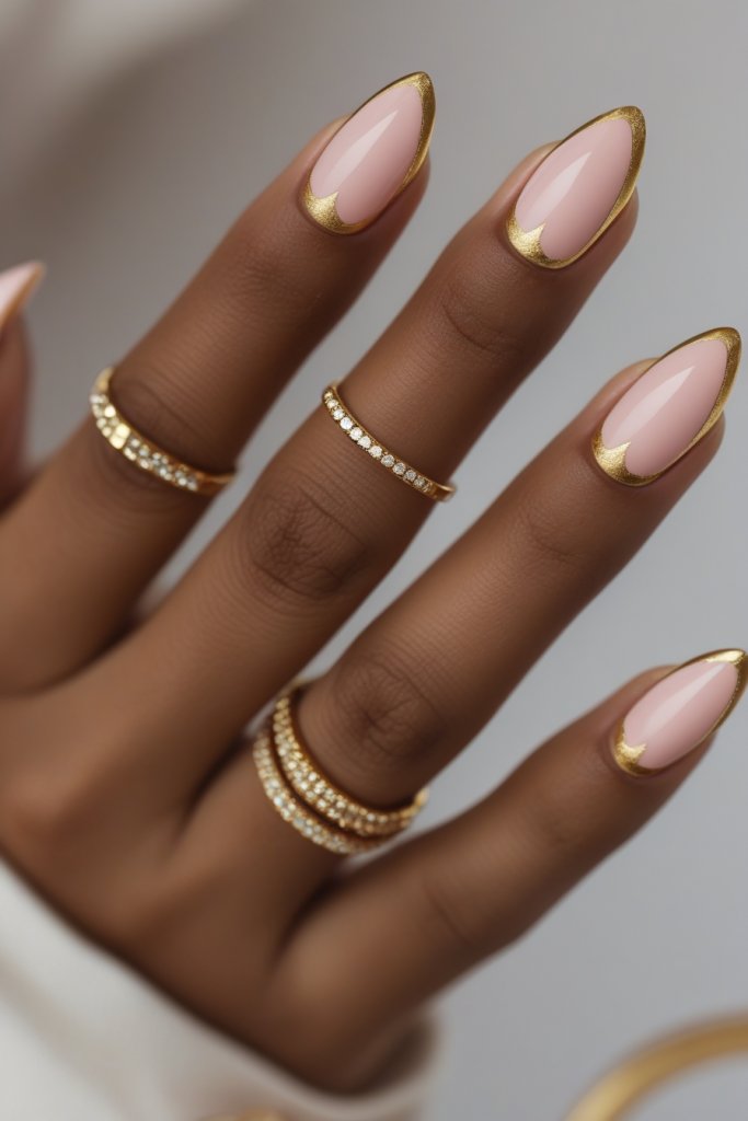 Gold Frenchy nail