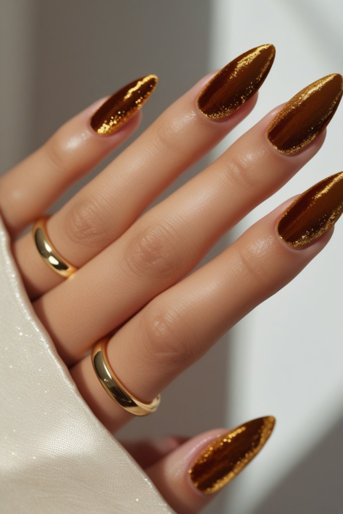 Gold Velvet nail