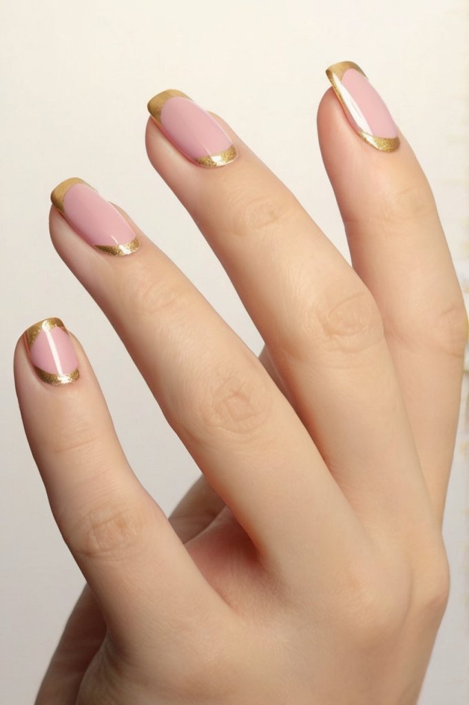 Golden Outlines nails
