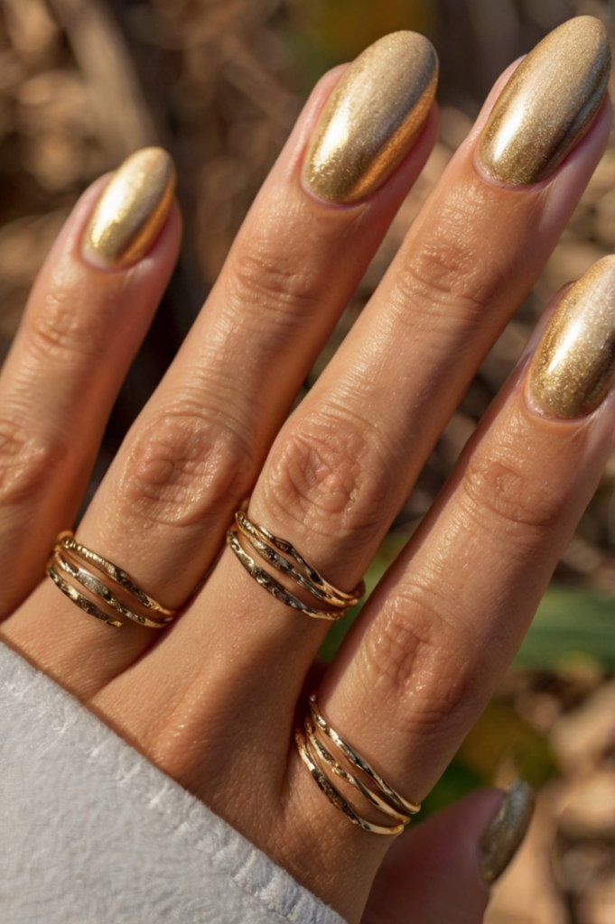 Golden Shimmer nail