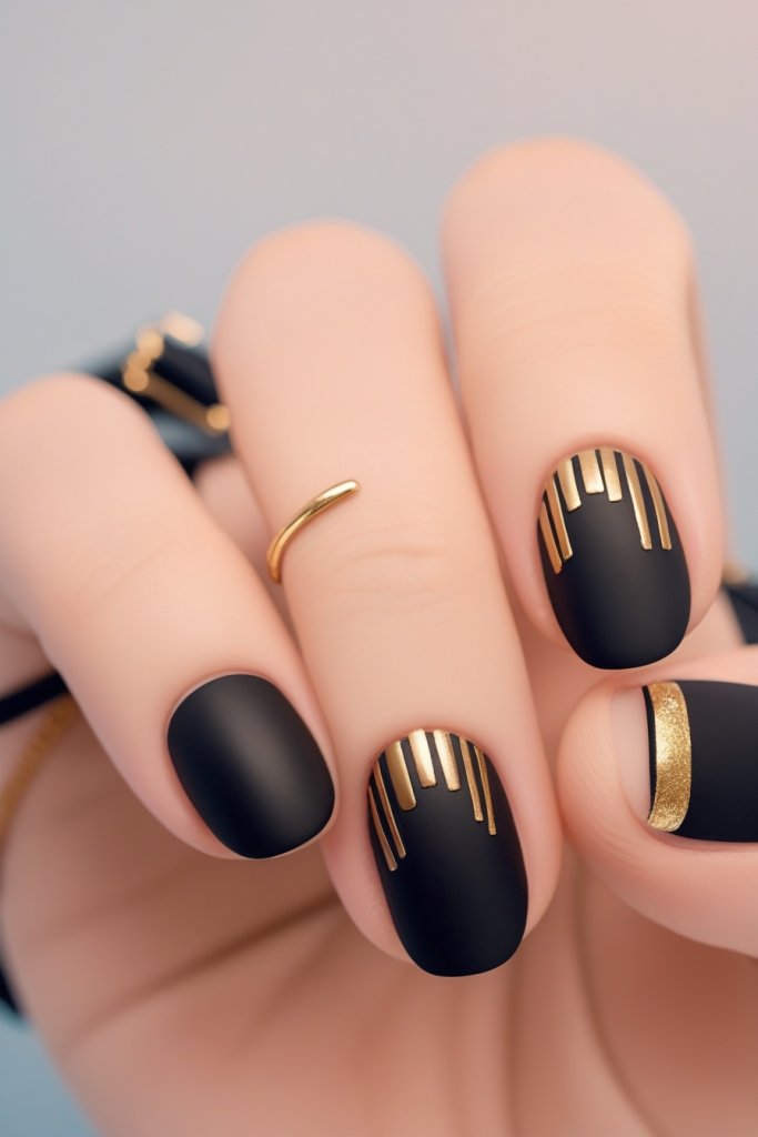 Graphic Gold nail
