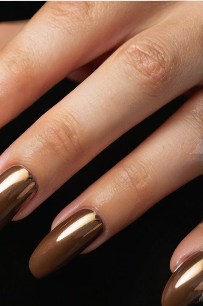 Milk Chocolate Chrome nail