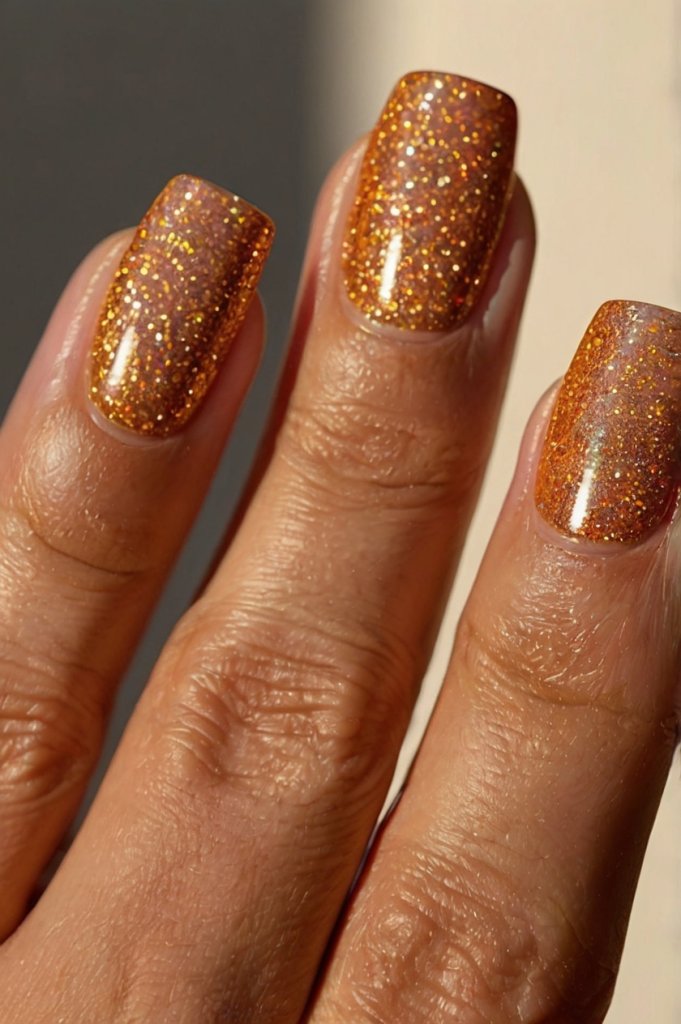 Orangey Gold nail