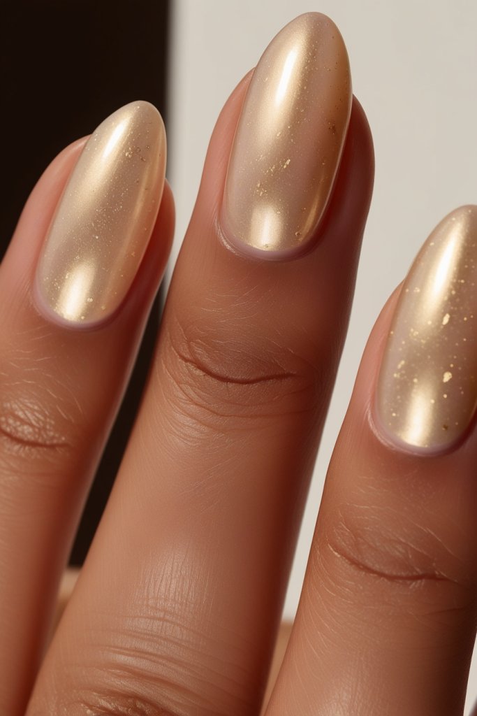 Pearlescent Gold nail