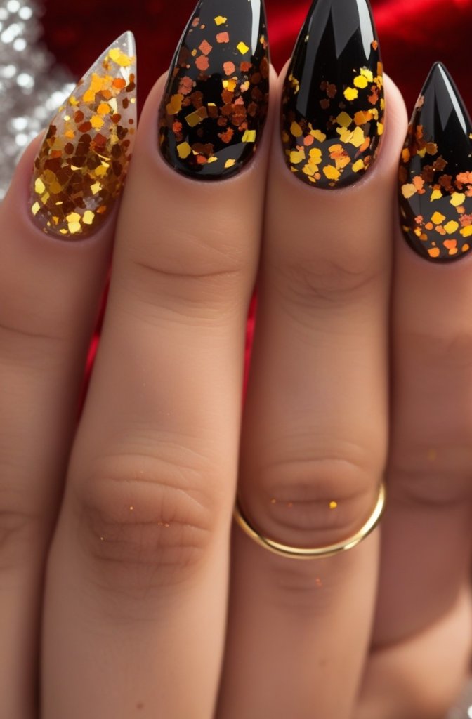 Pointed Glitter nail
