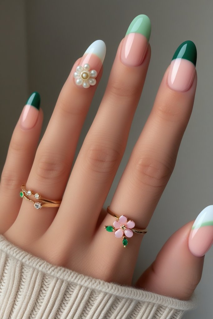 Skittle French nail