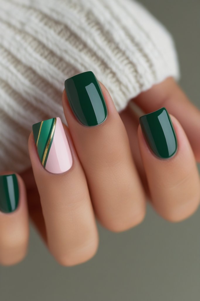 Stunning Green Fall Nail