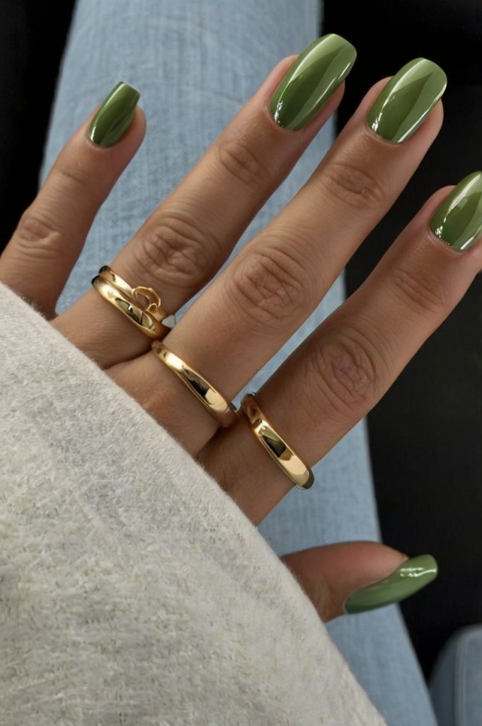 Unique Green Fall Nail
