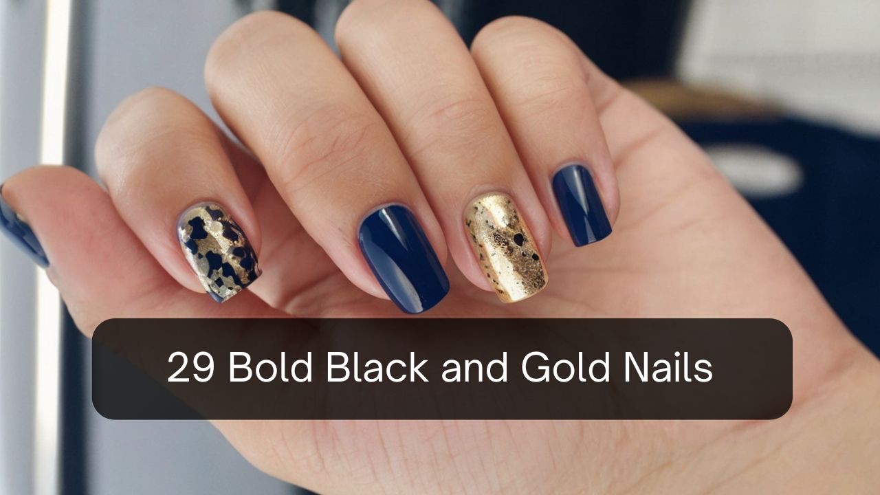 Black and Gold Nails